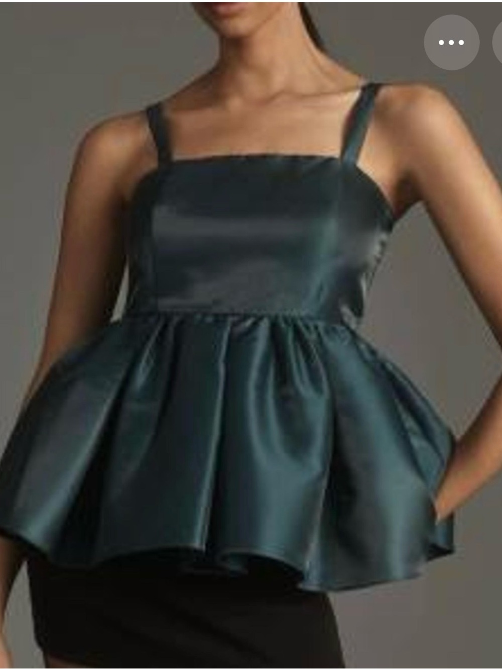 Anthropologie Satin Peplum Camisole in Deep Teal